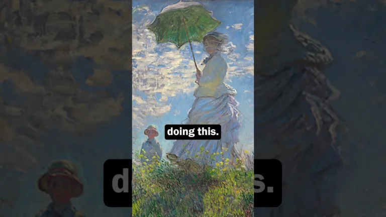 Was Monet's Famous Woman with a Parasol Painting REALLY Finished? #artist #art #painting #arthistory
