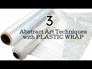 3 EASY Abstract ART TECHNIQUES Using Plastic Wrap: Acrylic Painting IDEAS (549)