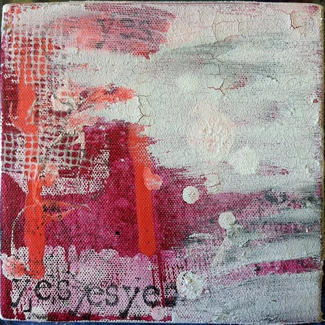 And a fourth 6x6 crackle paste canvas #art #workinprogress #wip #abstract #mixedmedia #collage #acrylic #artistsofinstagram #hellosoulhellomantras