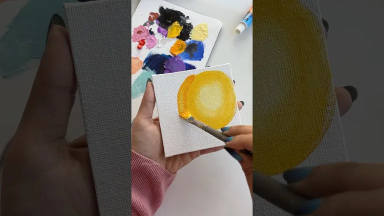 Easy canvas painting 🤯😲🪄 #art #shorts #viralvideo #satisfying #acrylic #painting #sunsetview