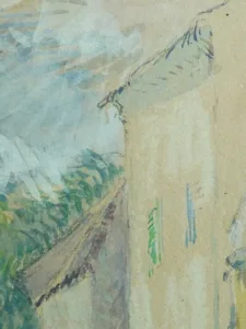 GAUGUIN,1879 - Cour de Ferme (drawing, dessin, disegno-Louvre RF30058) - Detail 45
