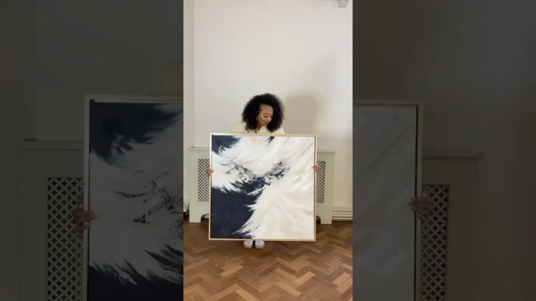 Relaxing art | Huge blue abstract canvas painting modern wall art #painting #abstractart #homedecor 1 Relaxing art | Huge blue abstract canvas painting modern wall art #painting #abstractart #homedecor