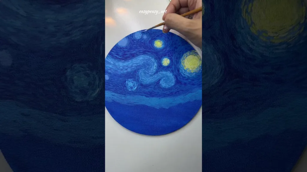 Starry night painting / Acrylic painting tutorial for beginners