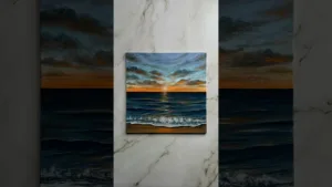 ocean sunset 🌅🧡🌊 #art #painting #seascape #artist #shorts
