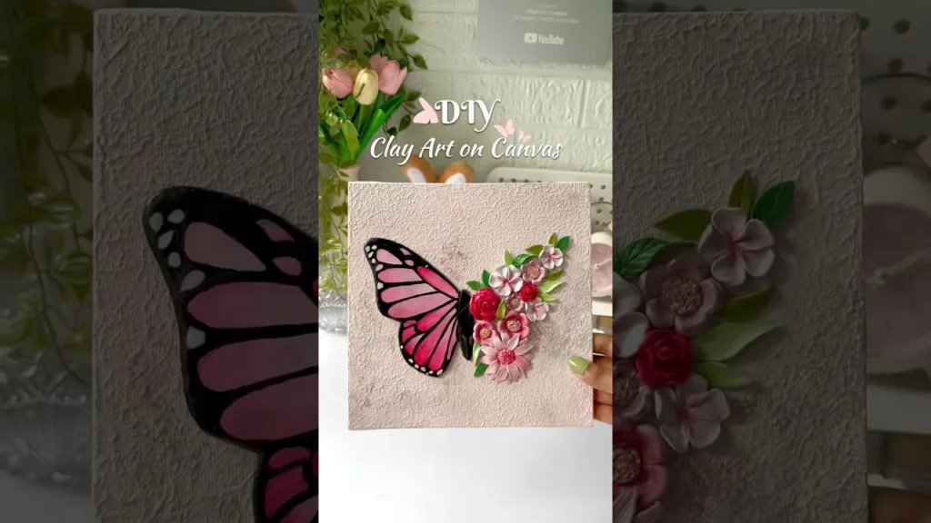 Butterfly art on canvas #shorts #viralshorts #craftideas #acrylicart #handmade #clayart 31 Butterfly art on canvas #shorts #viralshorts #craftideas #acrylicart #handmade #clayart