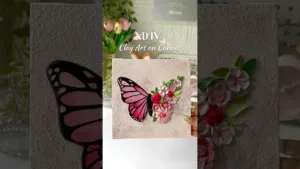 Butterfly art on canvas #shorts #viralshorts #craftideas #acrylicart #handmade #clayart