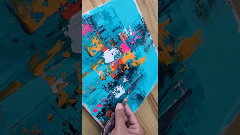 Easy Abstract Palette Knife Painting 🤩🤩#easyart #art #diy #shorts