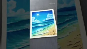 Easy Sea Beach Pastel Drawing #shortsfeed #shorts