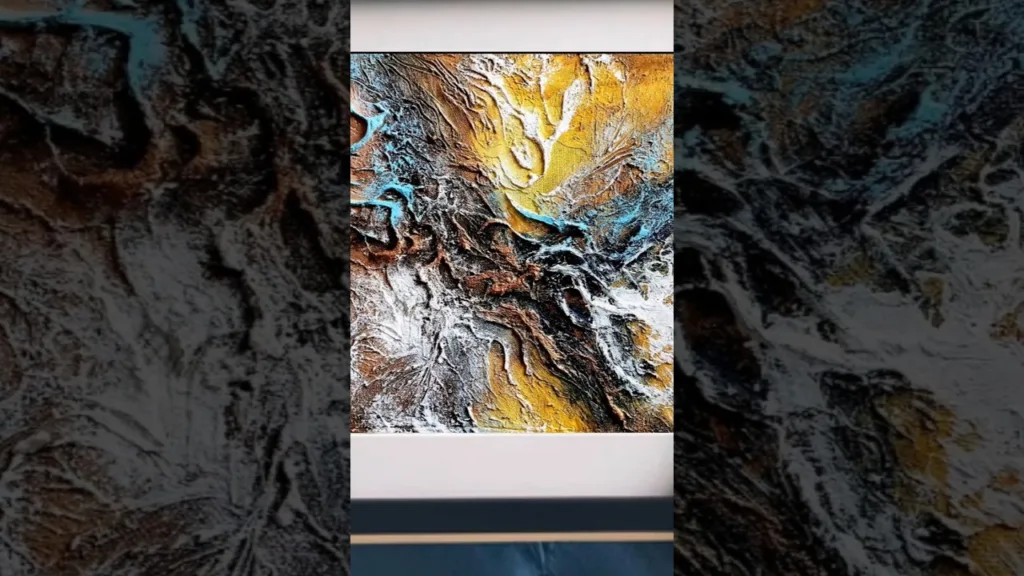 Textured abstract art on canvas #acrylicpainting #art #shorts