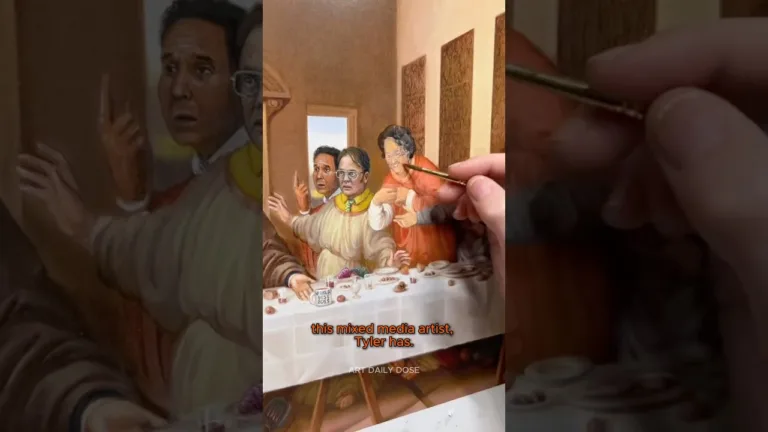 Thrifted Canvas Gets Pop Culture Makeover @tylerturnbullart #art #popart #contemporaryart #shorts