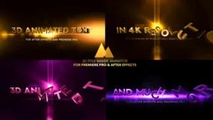 3D Title Maker Animator | 4K | After Effects and Premiere Pro