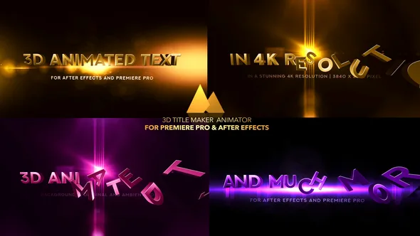 3D Title Maker Animator | 4K | After Effects and Premiere Pro