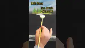Bob Ross Fan Brush Waterfall So pretty #bobross #shorts
