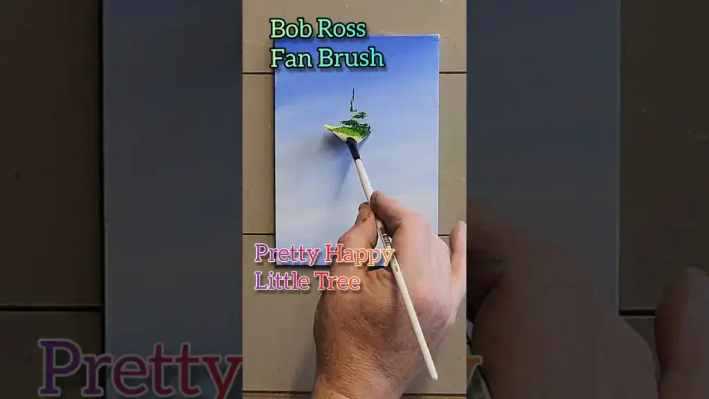 Bob Ross Fan Brush happy little tree 🌲 Double Load Super Easy #bobross #shorts 18 Bob Ross Fan Brush happy little tree 🌲 Double Load Super Easy #bobross #shorts