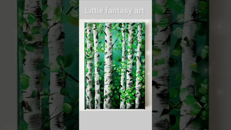 Easy Tree Painting for beginners #shorts #acrylicpainting