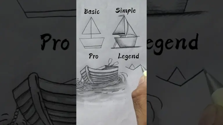How To Draw Boat ⛵😲//#youtubeshorts #art #easyartlover #drawing #satisfying #viralcontent #trending