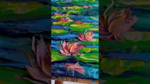 Impasto technique painting Water Lilies #painting #artist #art #howto #tutorial #shorts #viralshorts
