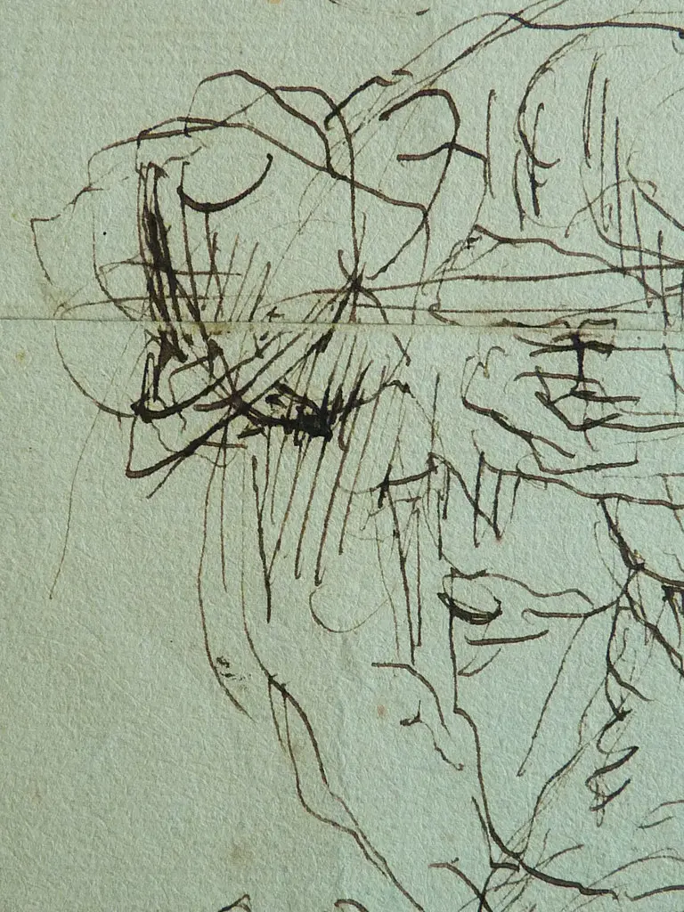 MILLET Jean-François,1850 - Départ pour le Travail, Etude - The Walk to Work (drawing, dessin, disegno-Louvre RF11191) - Detail 20