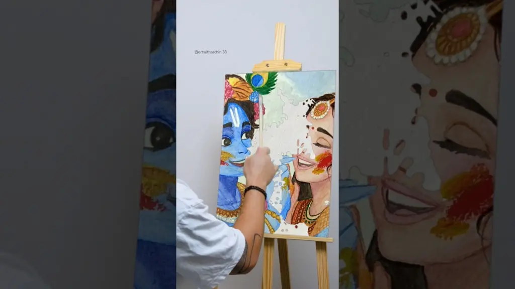 Radha Krishna Painting..❤️‍🩹🥰 #shorts #painting #art #trending #vairal #youtubeshorts