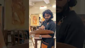 Rate my painting out of 100 ✨live model Painting #artvideo #artshorts #oilpainting