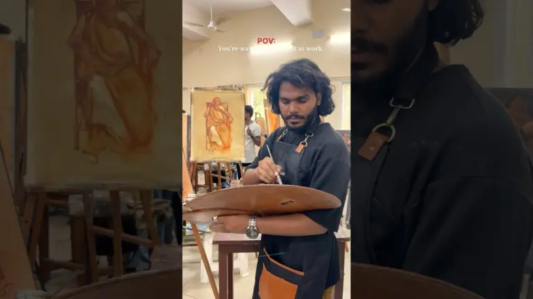 Rate my painting out of 100 ✨live model Painting #artvideo #artshorts #oilpainting