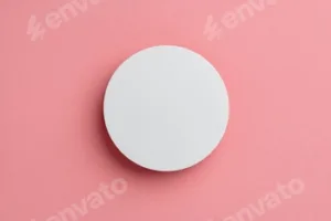 Round White Object Centered on Soft Pink Background