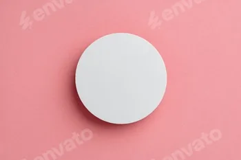Round White Object Centered on Soft Pink Background 6 Round White Object Centered on Soft Pink Background