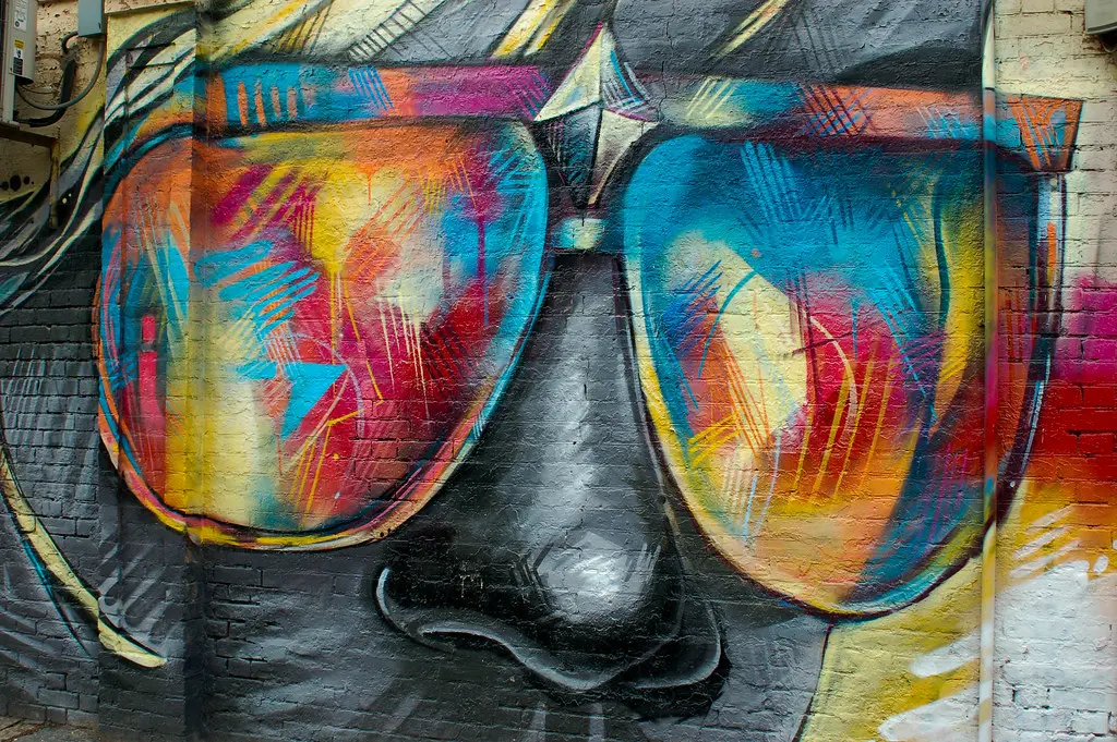 looking at the world through rainbow glasses