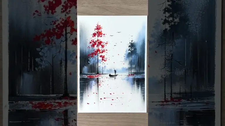 Abstract autumn scenery #oilpastels #oilpastelscenery #painting