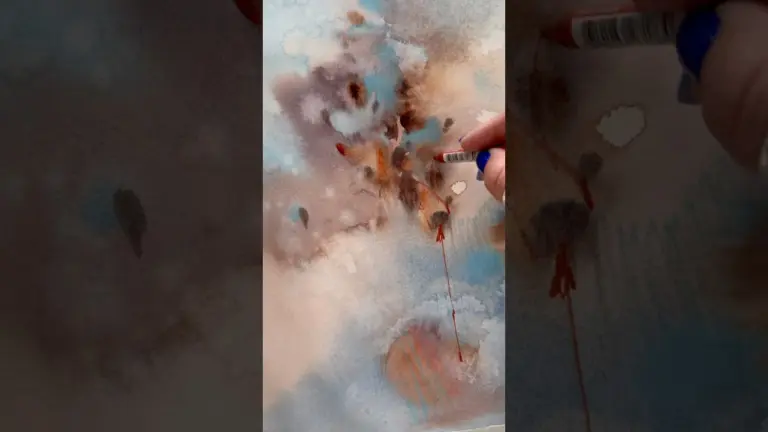 Abstract watercolor and mixed media painting