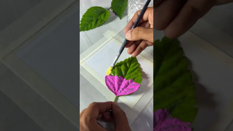 Easy Painting Hack with Real Leaf 🍃 Quick & Easy Painting Trick