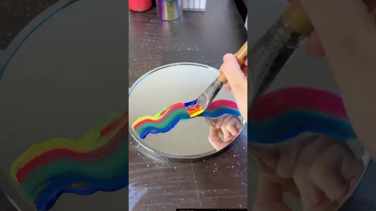 Let’s Paint a Mirror With Rainbow Colors 🎨🌈✨| #visualart #shorts #paint 1 Let’s Paint a Mirror With Rainbow Colors 🎨🌈✨| #visualart #shorts #paint