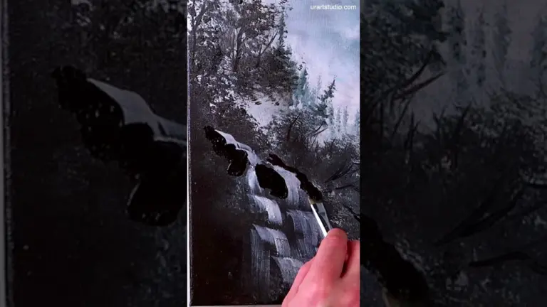 Misty Waterfall Quick Art Tutorial #landscapeart