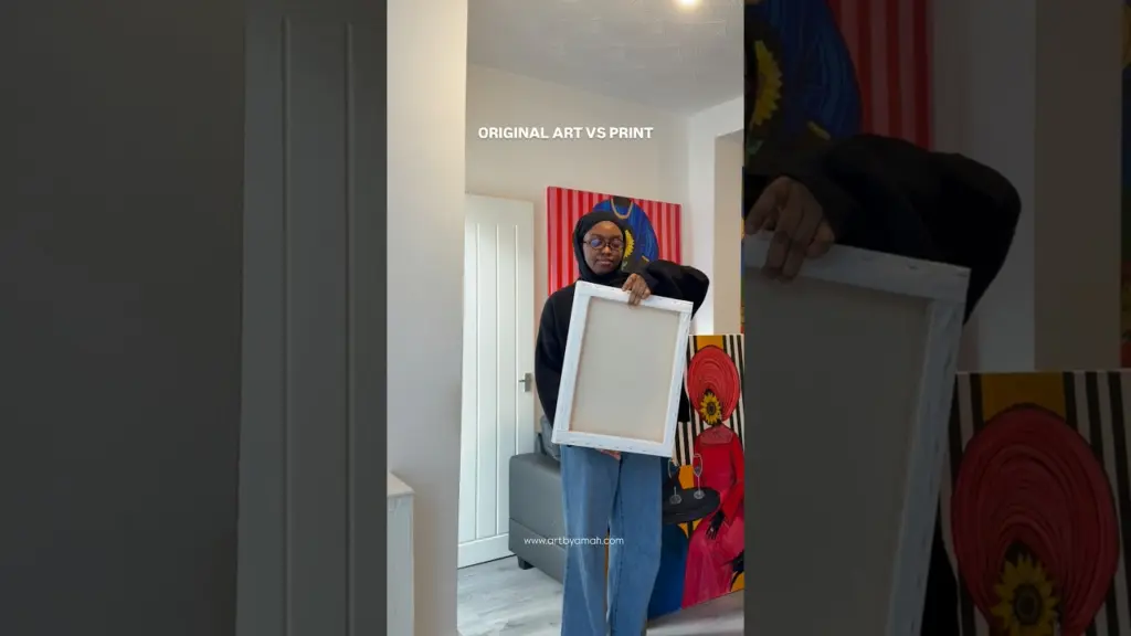 Original art vs print | now available | artbyamah.com #art #blackartist #contemporaryart