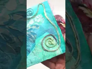 Visual Art Journal Water Teals and Swirls