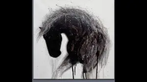 Abstract Acrylic Painting | Majestic Black Horse 🐎✨ #Shorts