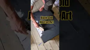 Abstract Art Ideas - Black and Gold Layers #art #artshorts #abstractpainting