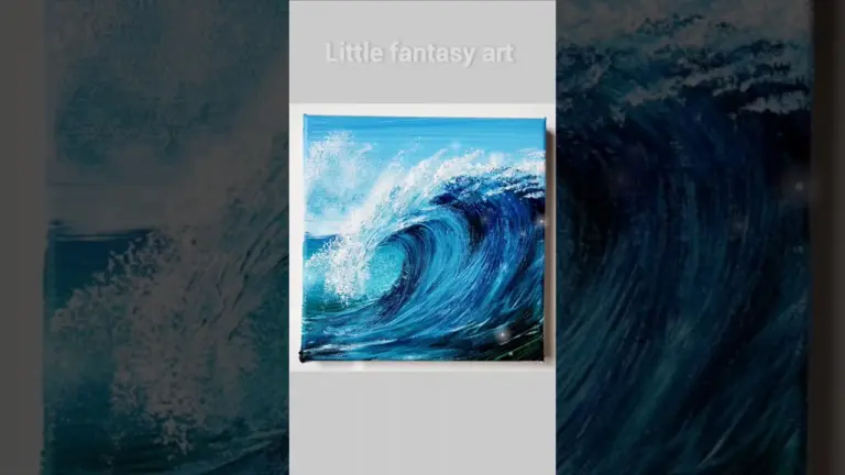 Big Wave Painting 💙🩵 for beginners #easypainting #paintingidea #shorts #acrylicpainting
