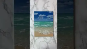“Paradise Awaits“ Easy painting idea for beginners #paintingtutorial #art #seascape #beach