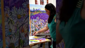 She did this painting in a DAY???  #painting #contemporaryart #oilpainting #impressionism
