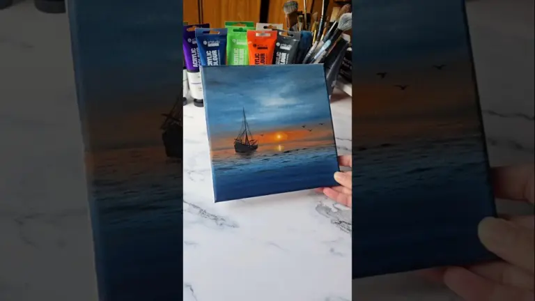 Sunset storm / easy acrylic painting idea for beginners 1 Sunset storm / easy acrylic painting idea for beginners