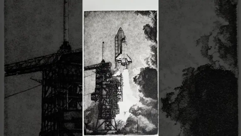 Watch me etch a rocket launch. #nasa #artemis #etching #printmaking #art