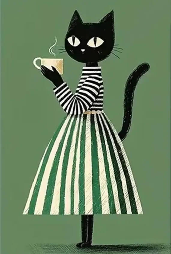 Folk Art Katze Wandbehang 16 5a806b1f3afeca06085c6a3028a6d127