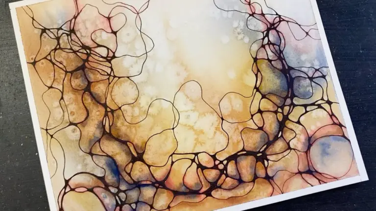 Abstract WATERCOLOR & INK - Relaxing Painting Process - 324