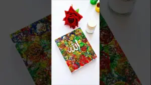 Allahu Malik Allah calligraphy | Abstract art with painting #allah #abstractart #painting #shorts