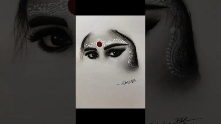 Eyes that speak, adorned in tradition ✨ charcoal drawing #art #rudrapal