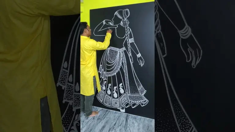 How to Draw Traditional Folk Dancer 🖤 | Chalk Art on Blackboard #shortsvideo #art #drawing #foryou 5 How to Draw Traditional Folk Dancer 🖤 | Chalk Art on Blackboard #shortsvideo #art #drawing #foryou