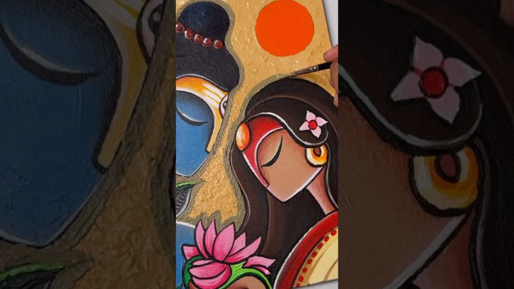 Shiv Parvati Abstract Painting, 😍 #shorts #painting #drawing 62 Shiv Parvati Abstract Painting, 😍 #shorts #painting #drawing