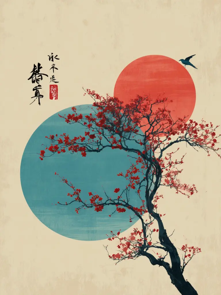 Japanisches Kunstdruck Set - 5 Zen Digitale Downloads - Kirschblüten Pagode Wand Kunst - Asiatisches Wohnkultur - Druckbare Kunst im Japandi Stil 3 cb5b5a5de767a11d191295997360e83f