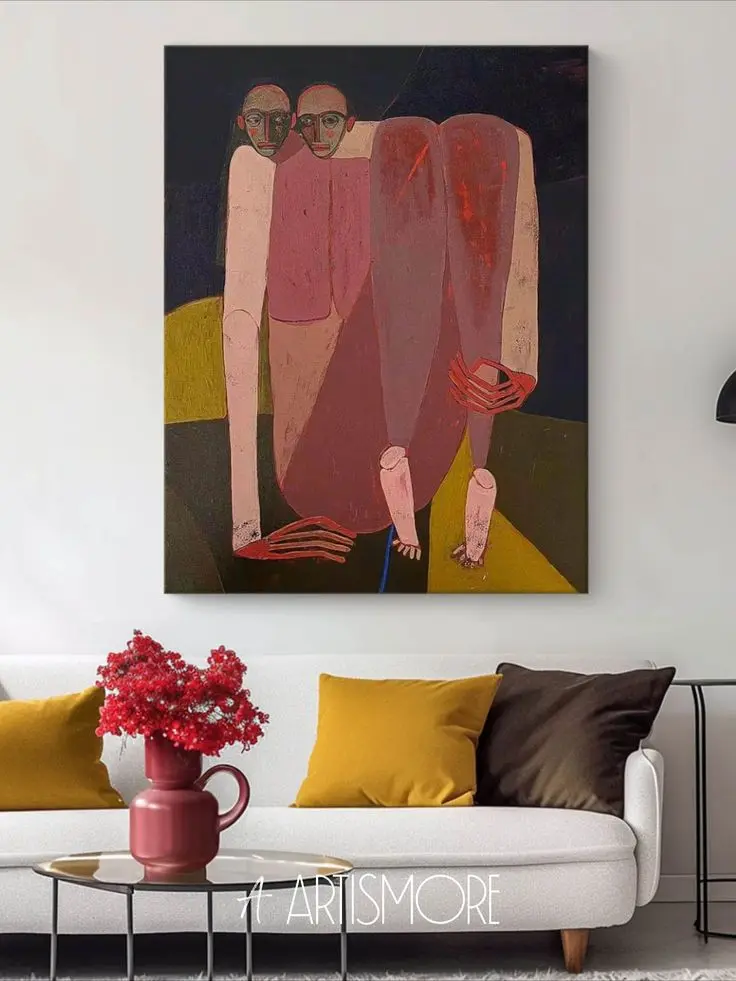 Warm Color Abstract Artwork Large Figure Painting Original Funny Niche Body Wall Art For Living Room 4 822bb619a96ad1f98a9047aec2158f52